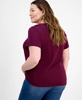 Style & Co Women's Plus Short-Sleeve Scoop-Neck Top, Exclusively at Macy's
