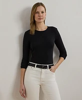 Lauren Ralph Cotton-Blend Long-Sleeve Top