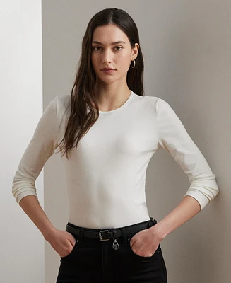 Lauren Ralph Cotton-Blend Long-Sleeve Top