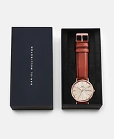 Daniel Wellington Men's Analog Brown Genuine Leather Watch, 40mm