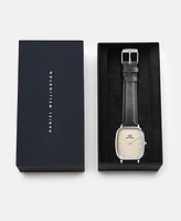 Daniel Wellington Men's Analog Black Genuine Leather Watch, 32mm