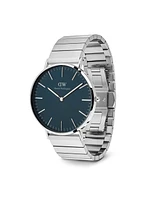 Daniel Wellington Unisex Analog Silver-Tone Stainless Steel Watch, 40mm