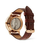 Daniel Wellington Unisex Automatic Brown Genuine Italian Chrome-Free Leather Watch, 40mm