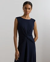 Lauren Ralph Lauren Women's Twist-Front Cap-Sleeve Stretch Jersey Dress