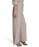 Halston Women's Drawstring Pull-On Wide-Leg Pants