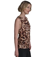 Halston Women's Cotton Printed Sleeveless Tank Top