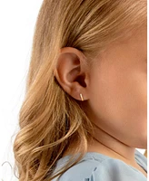 Tiny Blessings Children's 14K Gold Simple Elegance Bar Studs Girls' Screw Back Earrings