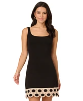Adrianna by Papell Women's Square-Neck Crochet-Trim Dress