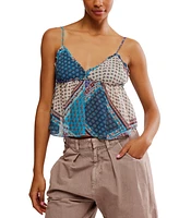 Free People Women's Alix Printed V-Neck Sleeveless Top