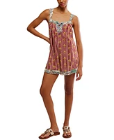 Free People Women's Port Au Prince Printed Cotton Sleeveless Romper