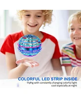 2024 Flying Orb Ball Toy – Boomerang Hover Ball with Rgb Lights, Hand-Controlled Drone for Kids & Adults (Blue)