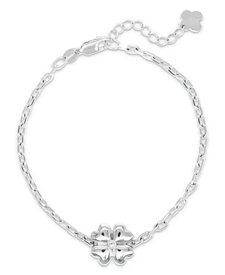 Devata Clover Heart Chain Bracelet, 7.0 in adj to 8.0 in