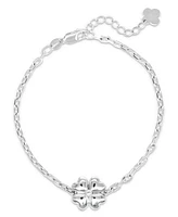 Devata Clover Heart Chain Bracelet, 7.0 in adj to 8.0 in