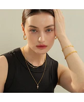 Sterling Silver 18k Gold Plated Isla Cross Necklace