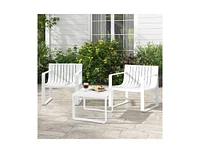 Patio Chairs Set of 2 with Curved Backrests and Seats