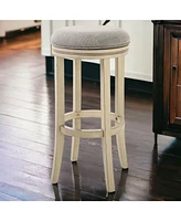 Solid Wood Swivel Backless Bar Height Bar Chair