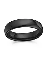 Bling Jewelry Plain Simple Dome Design Comfort Fit Titanium Band Ring Polished Black Silver Rose Gold Tone 5MM