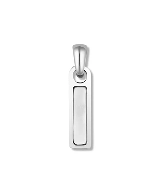Vincero Men's Birthstone Tag Necklace - March Silver Stainless Steel Pendant