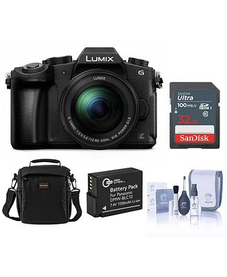 Panasonic Lumix Dmc-G85 Mirrorless Camera with 12-60mm f/3.5-5.6 Lumix G Power Ois Lens, Black, Bundle with 32GB Uhs-i Sdhc Memory Card, Shoulder Bag,