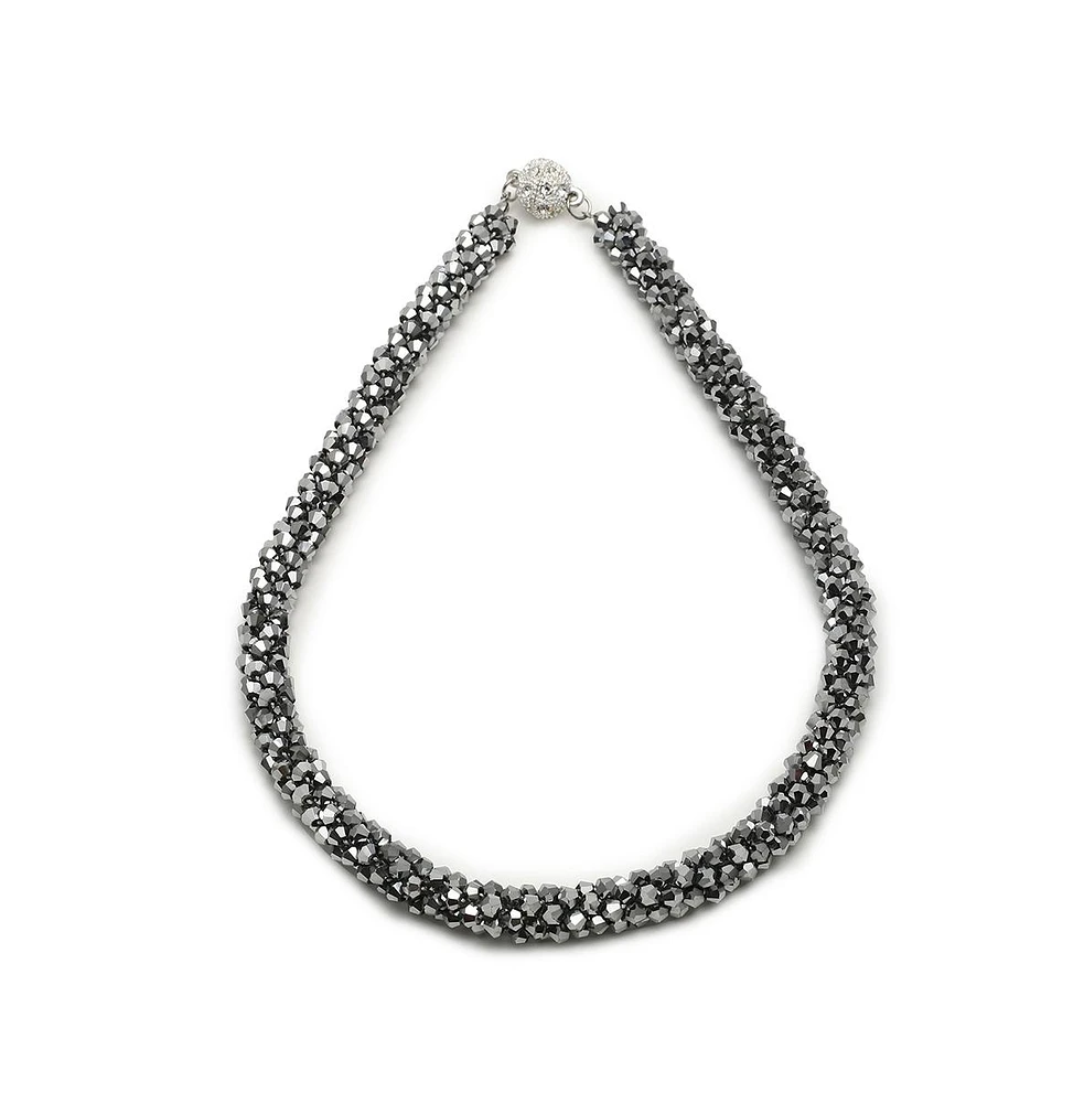 Sohi Women's Silver Plated Designer Collar Necklace