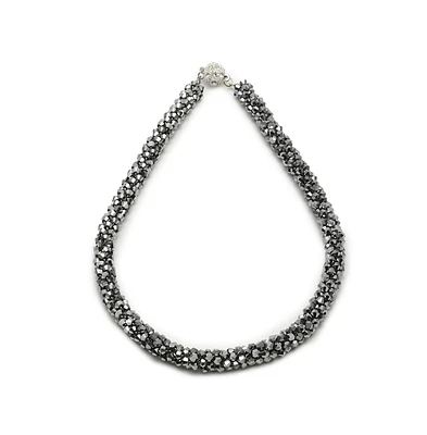 Sohi Women's Silver Plated Designer Collar Necklace