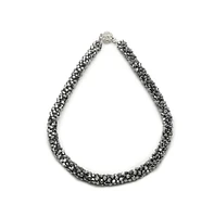 Sohi Women's Silver Plated Designer Collar Necklace