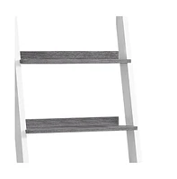 Rustic Wood Ladder Bookcase with Built-In Drawers – Stylish Storage Bookshelf