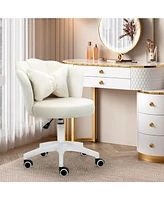 Dyhome Modern Velvet Task Chair 360 Swivel Adjustable Height Office