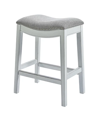 Upholstered And Solid Wood Backless Bar Height Bar Chair