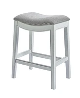 Upholstered And Solid Wood Backless Bar Height Bar Chair