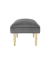 Upholstered Velvet Bench – Modern Accent Seating with Plush Cushion for Bedroom or Entryway