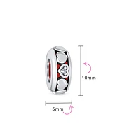 Bling Jewelry Set of 2 Valentine Lovers Eternity Hearts Charm Bead Sterling Silver