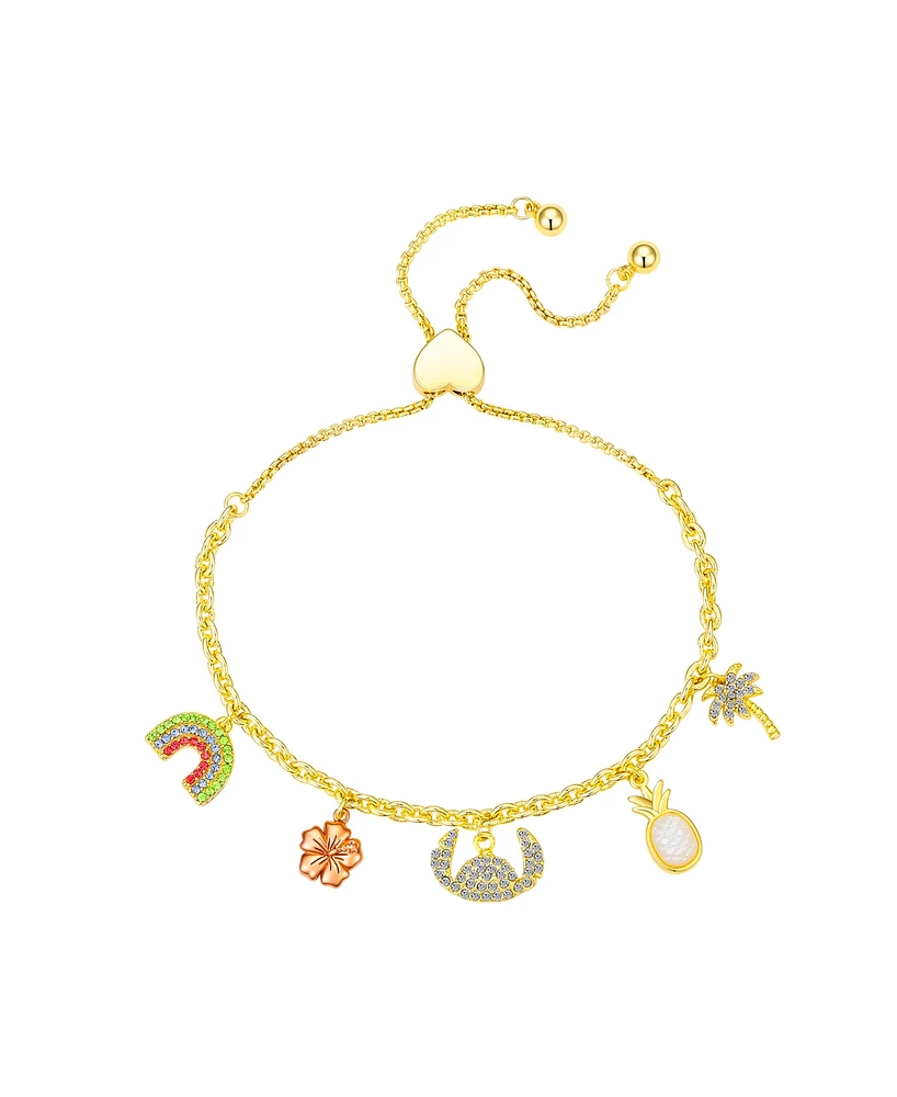Disney Crystal and Mother of Pearl Lilo Stitch Summer Bolo Bracelet