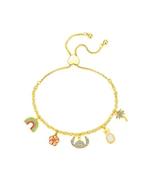 Disney Crystal and Mother of Pearl Lilo Stitch Summer Bolo Bracelet