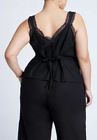 Eloquii Plus Lace Detail V-Neck Top