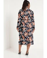 June + Vie Plus Midi Wrap Dress