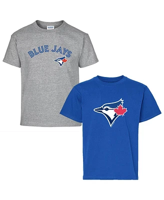 Soft As A Grape Big Boys and Girls 2-Pack Royal/Gray Toronto Blue Jays T-Shirt Set