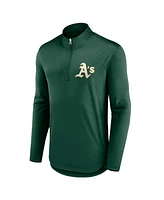 Fanatics Men's Green Athletics Tough Minded Lightweight Quarter-Zip Pullover Sweatshirt
