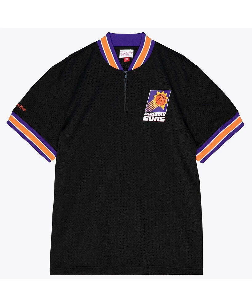 Mitchell & Ness Men's Black Phoenix Suns Mesh Quarter-Zip Top