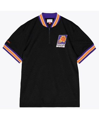 Mitchell & Ness Men's Black Phoenix Suns Mesh Quarter-Zip Top