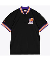Mitchell & Ness Men's Black Phoenix Suns Mesh Quarter-Zip Top