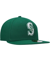 New Era Men's Kelly Green Seattle Mariners White Logo 59FIFTY Fitted Hat