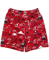 Wes & Willy Big Boys and Girls Scarlet Ohio State Buckeyes Luau Swimsuit