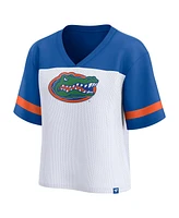Fanatics Women's White/Royal Florida Gators Fundamentals Mesh Fashion T-Shirt