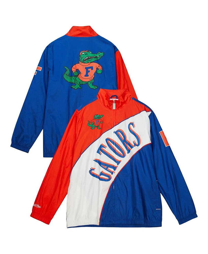 Mitchell & Ness Men's Royal/Orange Florida Gators Arched Retro Lined Full-Zip Windbreaker Jacket