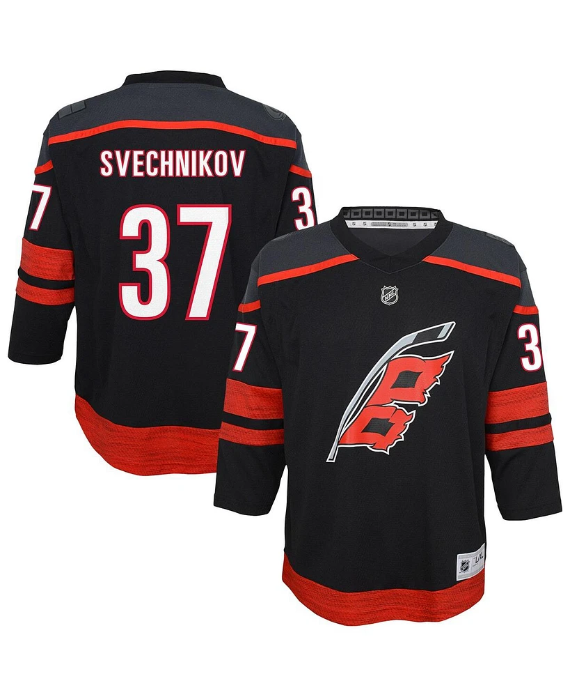 Outerstuff Big Boys and Girls Andrei Svechnikov Black Carolina Hurricanes Alternate Replica Player Jersey