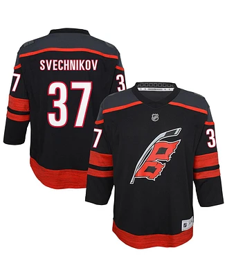 Outerstuff Big Boys and Girls Andrei Svechnikov Black Carolina Hurricanes Alternate Replica Player Jersey