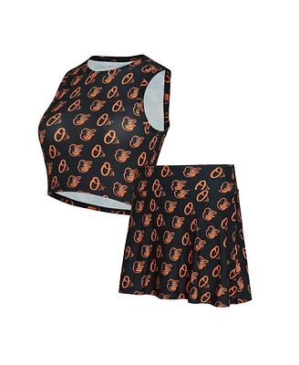 Concepts Sport Women's Black Baltimore Orioles Knit Tank Top and Skort Set