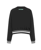 Pro Standard Women's Black Dallas Stars Area Code Cropped Pullover Sweatshirt