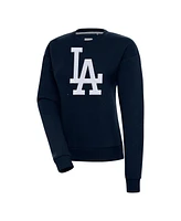 Antigua Women's Navy Los Angeles Dodgers Victory Chenille Pullover Sweatshirt